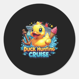 Sticker Rond Chasse au canard Chasseur de croisière en caoutcho