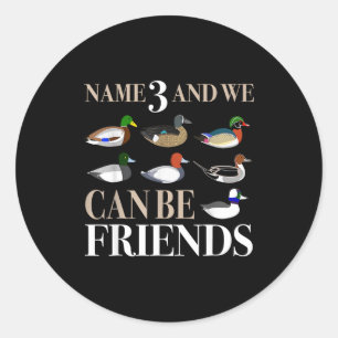 Sticker Rond Chasse au canard Chasseurs de gibier d'eau Canard