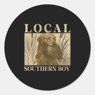 Sticker Rond Chasse au canard pour garçon du sud local Black La