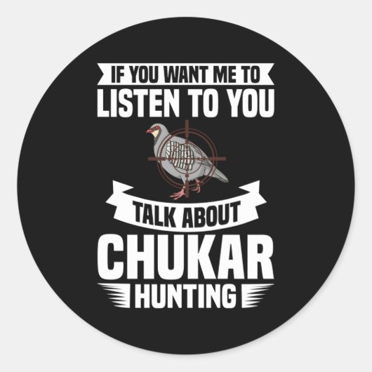 Sticker Rond Chasse au chukar Chasse aux oiseaux (Devant)
