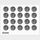 Sticker Rond Chasse au coyote (Feuille)