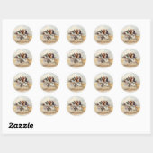Sticker Rond Chasse au Faisan avec un Pointer Anglais (Feuille)
