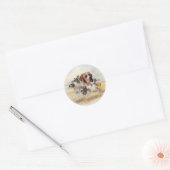 Sticker Rond Chasse au Faisan avec un Pointer Anglais (Enveloppe)