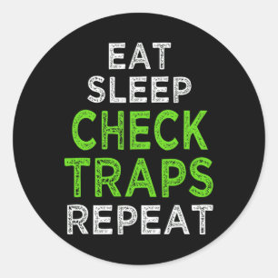 Sticker Rond Chasse au fourrure de piégeage amusante