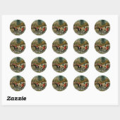 Sticker Rond Chasse au renard 1 (Feuille)