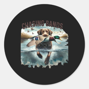 Sticker Rond Chasse aux bandes Chasse au canard
