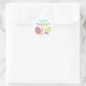 Sticker Rond Chasse aux oeufs de Pâques au lapin mignon (Sac)