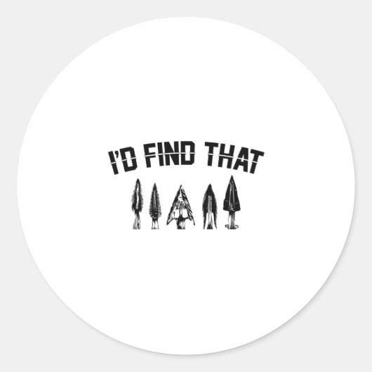 Sticker Rond Chasse aux pointes Arrowhead | Têtes de flèche Cad (Devant)