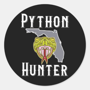 Sticker Rond Chasse aux pythons envahissants en Floride