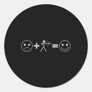 Sticker Rond Chasse aux seins - Tir à visage triste Joyeux Visa