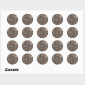Sticker Rond Chasse Camouflage Motif 8 (Feuille)