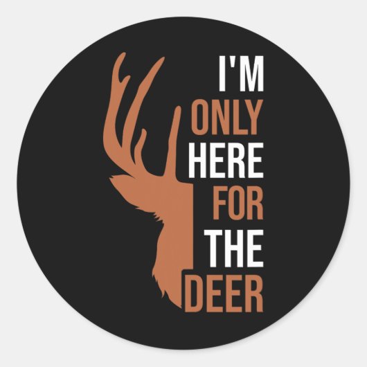 Sticker Rond Chasse Chasse Chasse Deer Chasse Buck Elk Antlers (Devant)