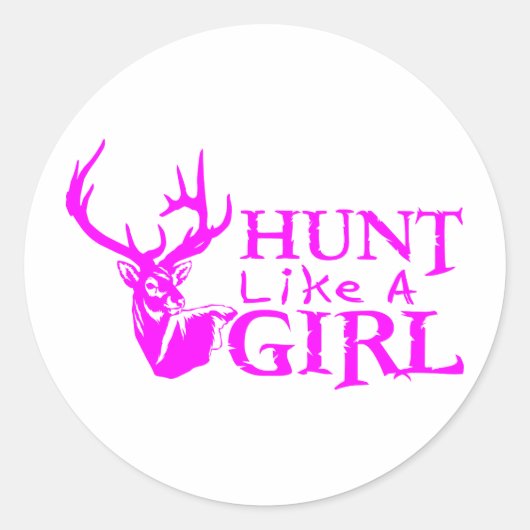 STICKER ROND CHASSE COMME UNE FILLE (Devant)