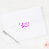 STICKER ROND CHASSE COMME UNE FILLE (Enveloppe)