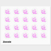 STICKER ROND CHASSE DE FILLE TROUT (Feuille)