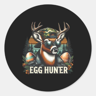 Sticker Rond Chasse D'Oeufs Deer Buck Byckward Casquette Deer H