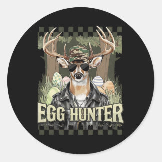 Sticker Rond Chasse D'Oeufs Deer Buck Byckward Casquette Deer H