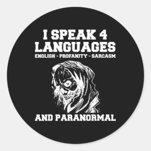 Sticker Rond Chasse Fantôme drôle Chemise Sarcastique Paranorma