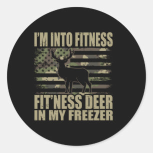 Sticker Rond Chasse Je Suis Dans Fitness Fit'Ness Deer Dans Mon
