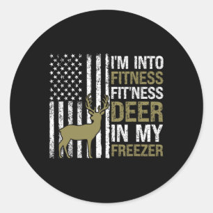 Sticker Rond Chasse Je suis dans la condition physique Cerf dan