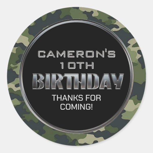 Sticker Rond Chasse militaire Anniversaire (Devant)