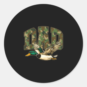 Sticker Rond Chasse papa chasse colvert camouflage fête des pèr