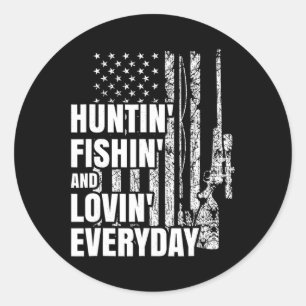 Sticker Rond Chasse Pêche Aimant Quotidien Chasse Aux Cerfs Amé