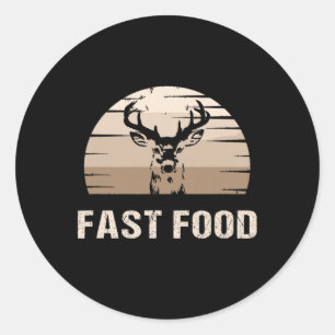 Sticker Rond Chasse vintage aux cerfs Chasseurs de nourriture r