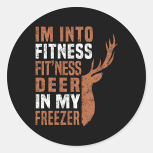 Sticker Rond Chasseur amusant Papa Je suis en forme Deer Freeze