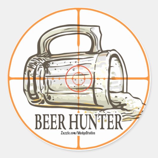 Sticker Rond Chasseur de bière (Devant)