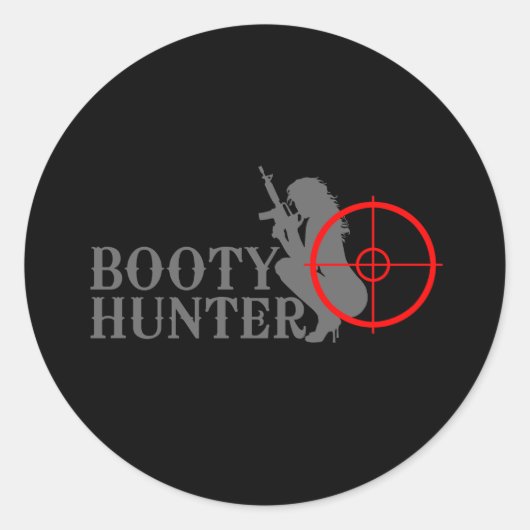 Sticker Rond Chasseur de bottes classique (Devant)