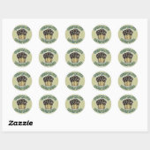 Sticker Rond Chasseur de Cupcakes (Feuille)