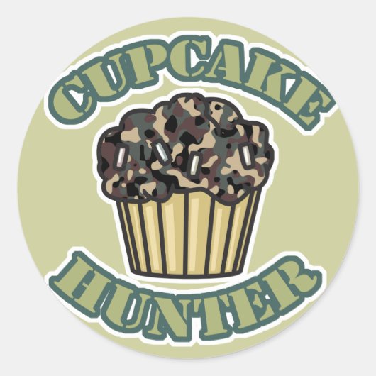 Sticker Rond Chasseur de Cupcakes (Devant)