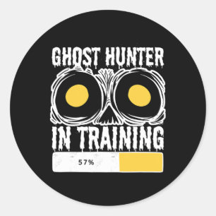 Sticker Rond Chasseur De Fantômes En Formation Halloween Chasse