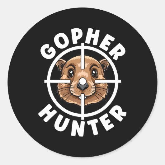 Sticker Rond Chasseur de gopher Crosshairs Chasse au piège (Devant)