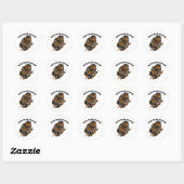 Sticker Rond Chasseur de sanglier blanc (Feuille)