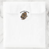Sticker Rond Chasseur de sanglier blanc (Sac)