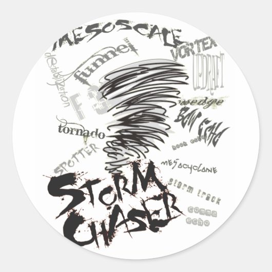 Sticker Rond Chasseur de tempête (Devant)