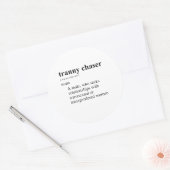 STICKER ROND CHASSEUR DE TRAVESTIS (Enveloppe)