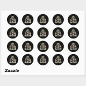 Sticker Rond Chasseur d'oeufs Casquette de Camo Black Labrador (Feuille)
