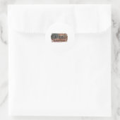 Sticker Rond Chasseur d'ours américain (Sac)