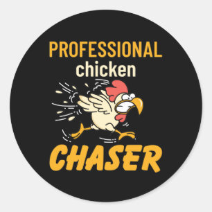 Sticker Rond Chasseur professionnel de poulet