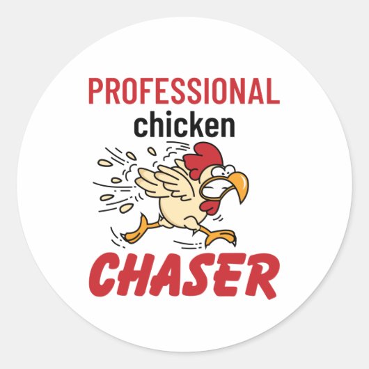 Sticker Rond Chasseur professionnel de poulet éleveur de poulet (Devant)