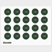 Sticker Rond Chasseur vert Mariage, (Feuille)