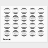 Sticker Rond Châssis Doodé noir et blanc Pointe Treat (Feuille)