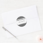Sticker Rond Châssis Doodé noir et blanc Pointe Treat (Enveloppe)