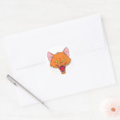 Sticker Rond Chat à baiser (Enveloppe)
