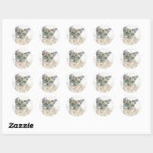 Sticker Rond Chat à l'aquarelle (Feuille)