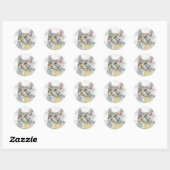 Sticker Rond Chat à l'aquarelle (Feuille)
