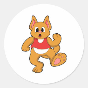 Sticker Rond Chat à l'exécution